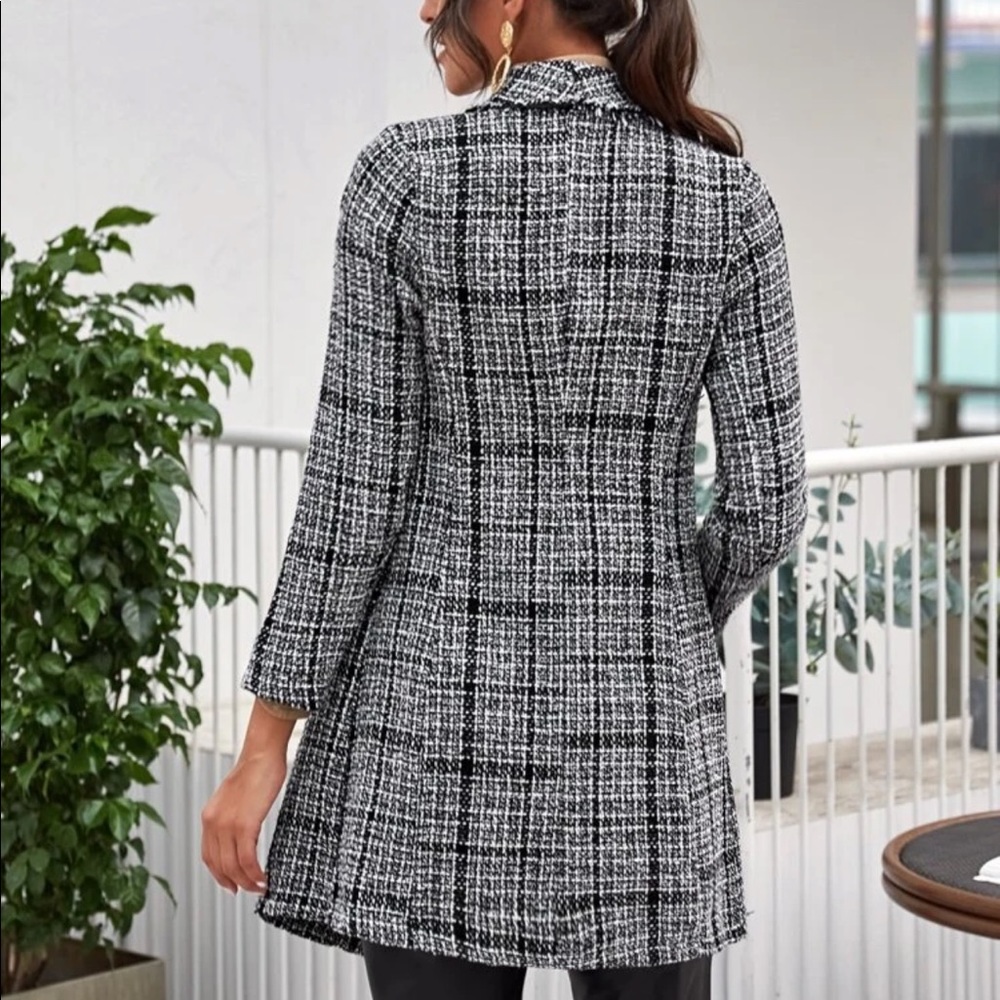 Plaid Tweed Coat - Picture 4 of 5